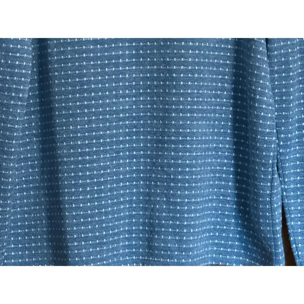 Madewell Jacquard Puff-Sleeve Mockneck Top in Blue - Size M